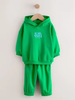 Sets En Combisets|Truien En Breisels*Next - Cool Vibes Printed Hoodie and Joggers Set (3mths-7yrs) Groen