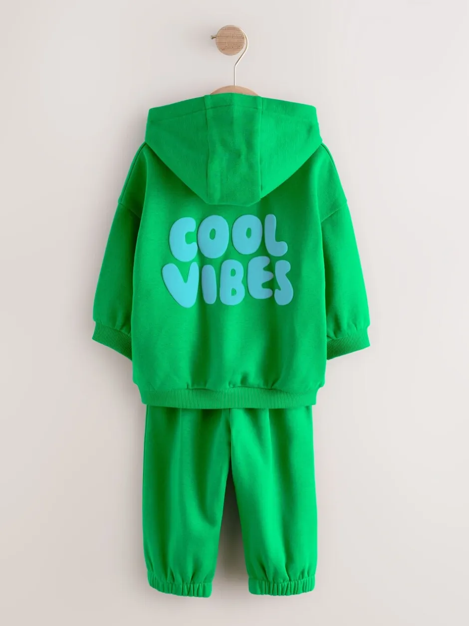 Sets En Combisets|Truien En Breisels*Next - Cool Vibes Printed Hoodie and Joggers Set (3mths-7yrs) Groen