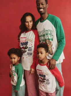 Pyjama's|Cotton On - Adult Matching Family Christmas Raglan Long Sleeve Pyjamas Set Groen
