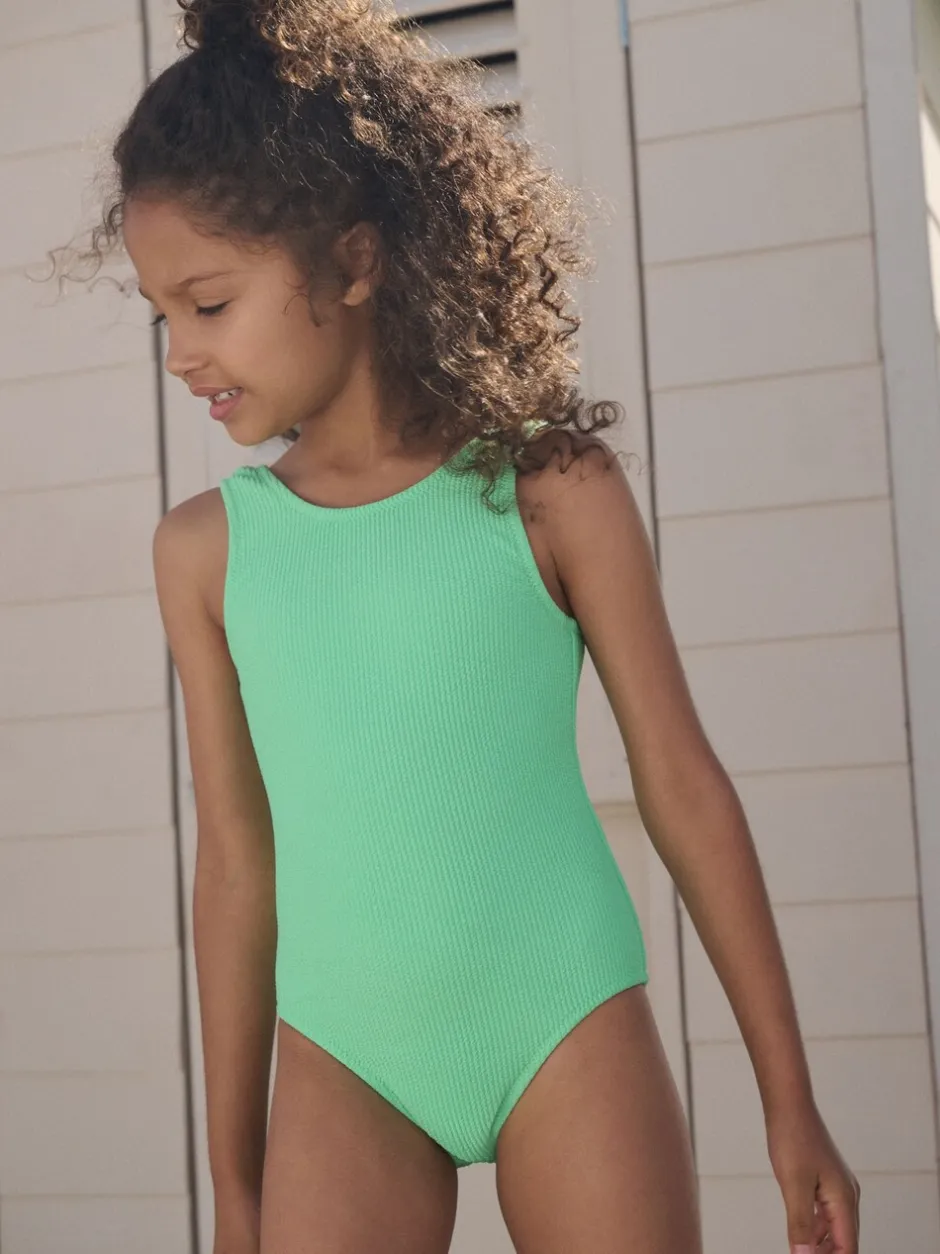 Badkleding|Next - Crinkle Swimsuit (3-16yrs) Groen