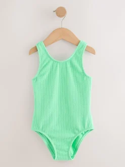 Badkleding|Next - Crinkle Swimsuit (3-16yrs) Groen