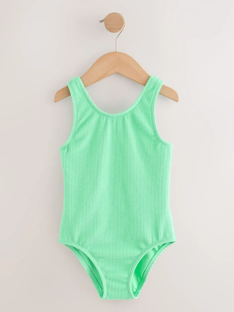 Badkleding|Next - Crinkle Swimsuit (3-16yrs) Groen