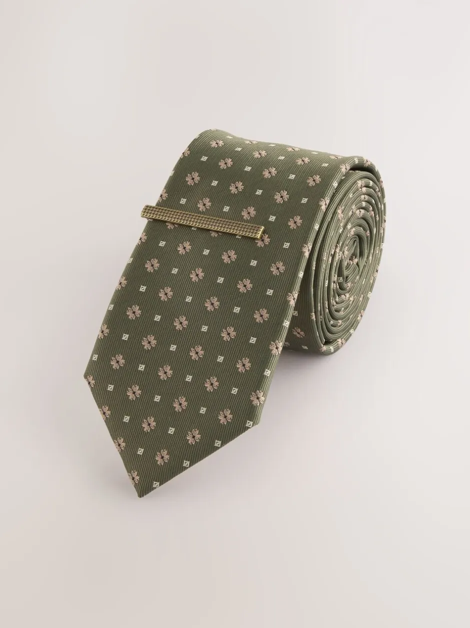 Stropdassen En Pochets|Next Groen - Das met patroon