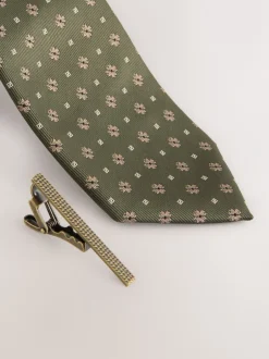 Stropdassen En Pochets|Next Groen - Das met patroon