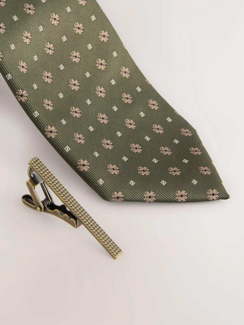 Stropdassen En Pochets|Next Groen - Das met patroon