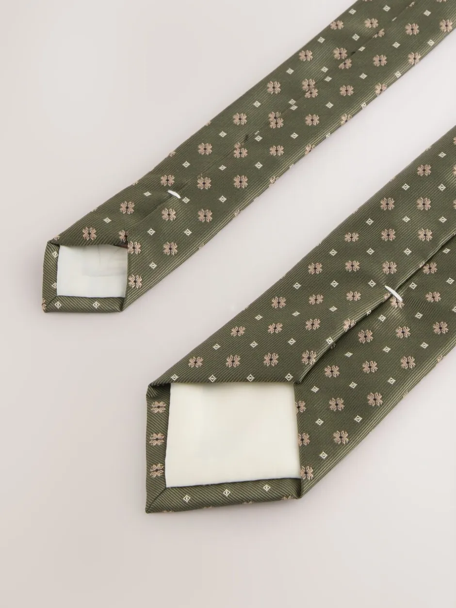 Stropdassen En Pochets|Next Groen - Das met patroon