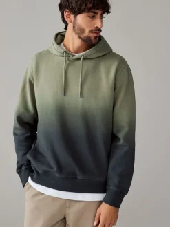 Sweaters En Hoody´S|Sweaters En Hoody´S|Next - Dip Dye Katoenrijke Jersey Hoodie Groen