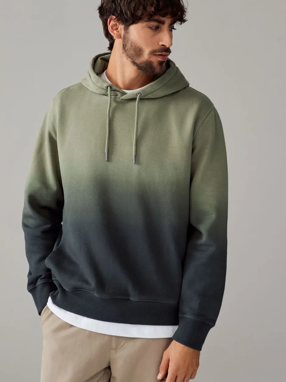 Sweaters En Hoody´S|Sweaters En Hoody´S|Next - Dip Dye Katoenrijke Jersey Hoodie Groen