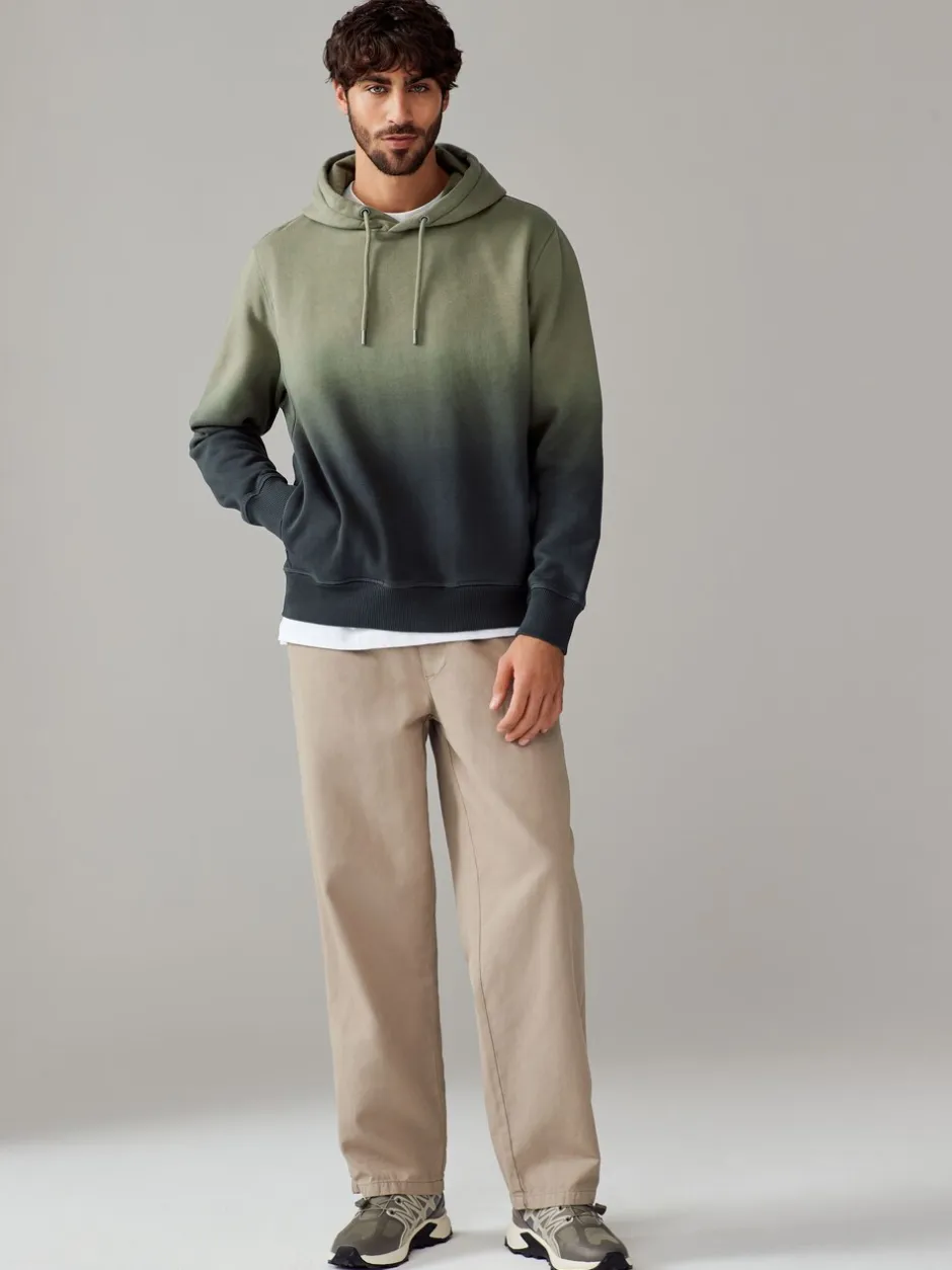 Sweaters En Hoody´S|Sweaters En Hoody´S|Next - Dip Dye Katoenrijke Jersey Hoodie Groen