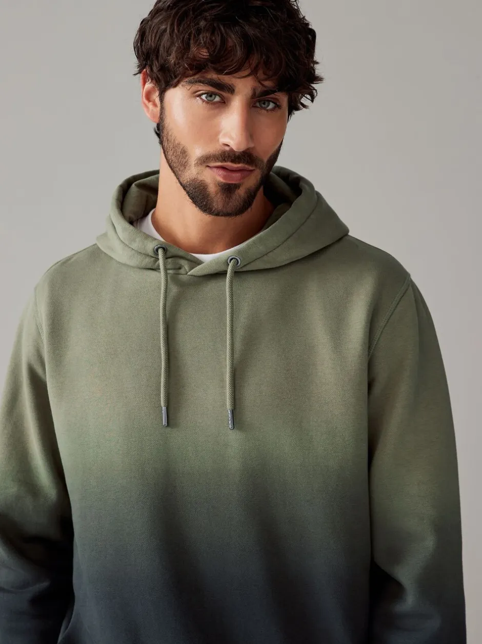 Sweaters En Hoody´S|Sweaters En Hoody´S|Next - Dip Dye Katoenrijke Jersey Hoodie Groen