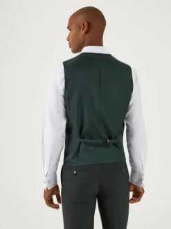 Vesten|Skopes Groen - Enkele knoop - Harcourt gilet maatpak met enkel rij knopen