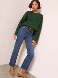 Gebreide Kleding|Friends Like These - trui met honingraatmotief Groen