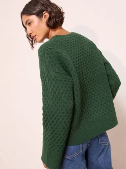 Gebreide Kleding|Friends Like These - trui met honingraatmotief Groen