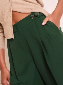 Kostuums En Werkkleding*Friends Like These - Adjustable Waist Premium Wide Leg Trousers Groen