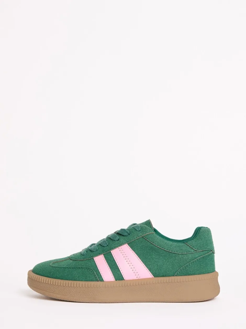 Sneakers|Friends Like These Groen - Lace Up Retro Gumsole Sports Trainers