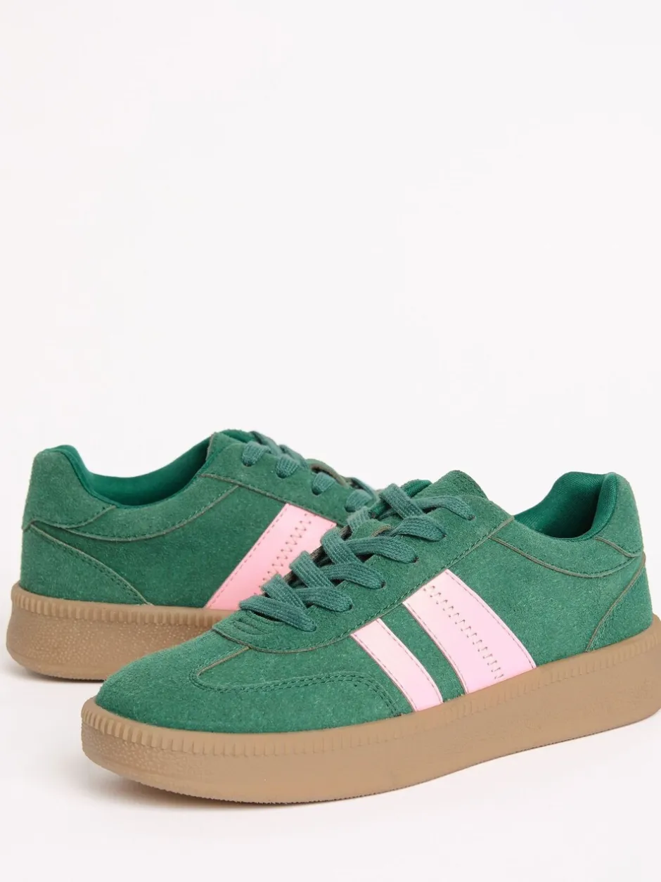 Sneakers|Friends Like These Groen - Lace Up Retro Gumsole Sports Trainers