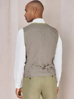 Vesten*Next - Gilet van linnenmix met textuur Groen