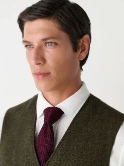 Vesten*Next - Herringbone Wool Blend Suit Waistcoast Groen