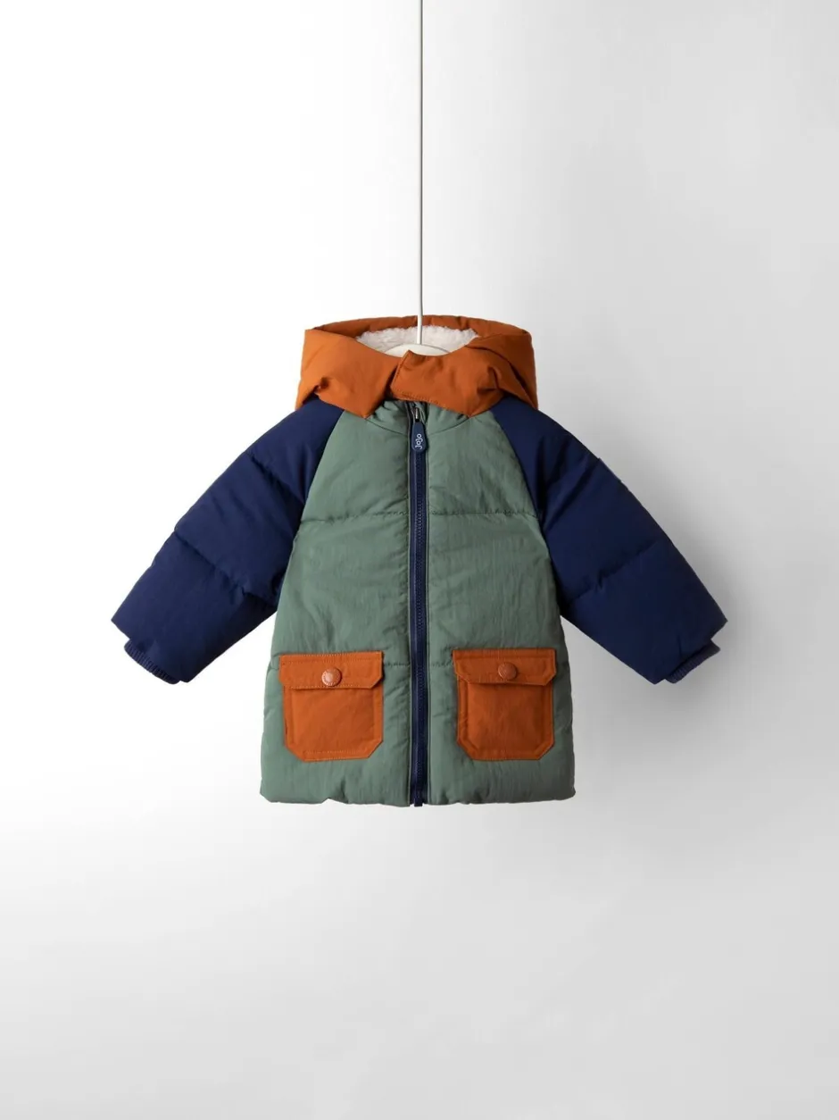 Jassen, Jacks En Kinderwagenpakjes|Jassen En Jacks*Jojo Maman Bébé - Borg Lined Hooded Puffer Coat Groen