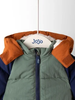 Jassen, Jacks En Kinderwagenpakjes|Jassen En Jacks*Jojo Maman Bébé - Borg Lined Hooded Puffer Coat Groen