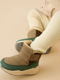 Boots*KIDLY by MORI - Quilted Snow Boots Groen