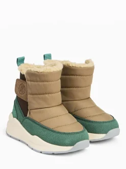 Boots*KIDLY by MORI - Quilted Snow Boots Groen