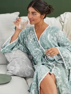 Badjassen|Laura Ashley Groen - Josette badjas
