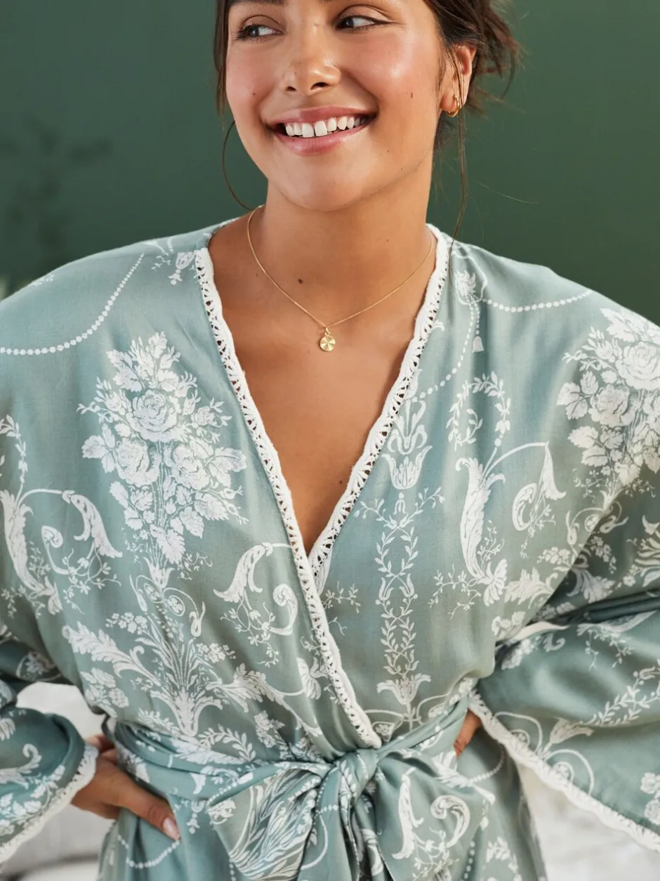 Badjassen|Laura Ashley Groen - Josette badjas