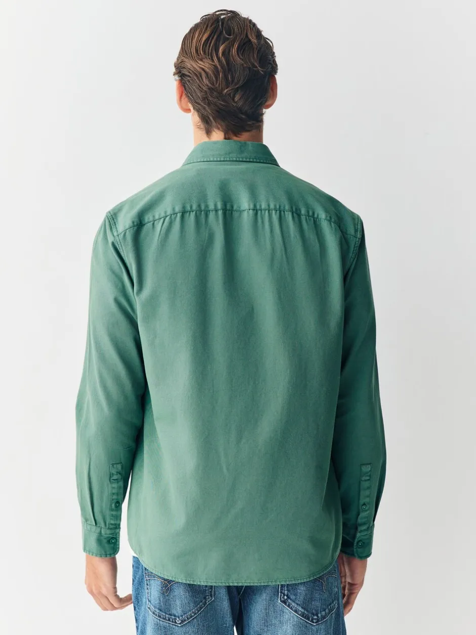 Formele Overhemden*Next - Long Sleeve Garment Dyed Oxford Shirt Groen