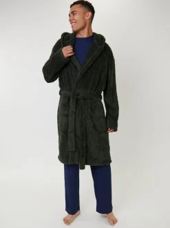 Kamerjassen En Badjassen|Loungeable - Sherpa kamerjas met capuchon Groen