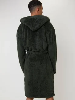 Kamerjassen En Badjassen|Loungeable - Sherpa kamerjas met capuchon Groen