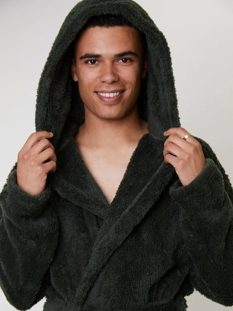 Kamerjassen En Badjassen|Loungeable - Sherpa kamerjas met capuchon Groen