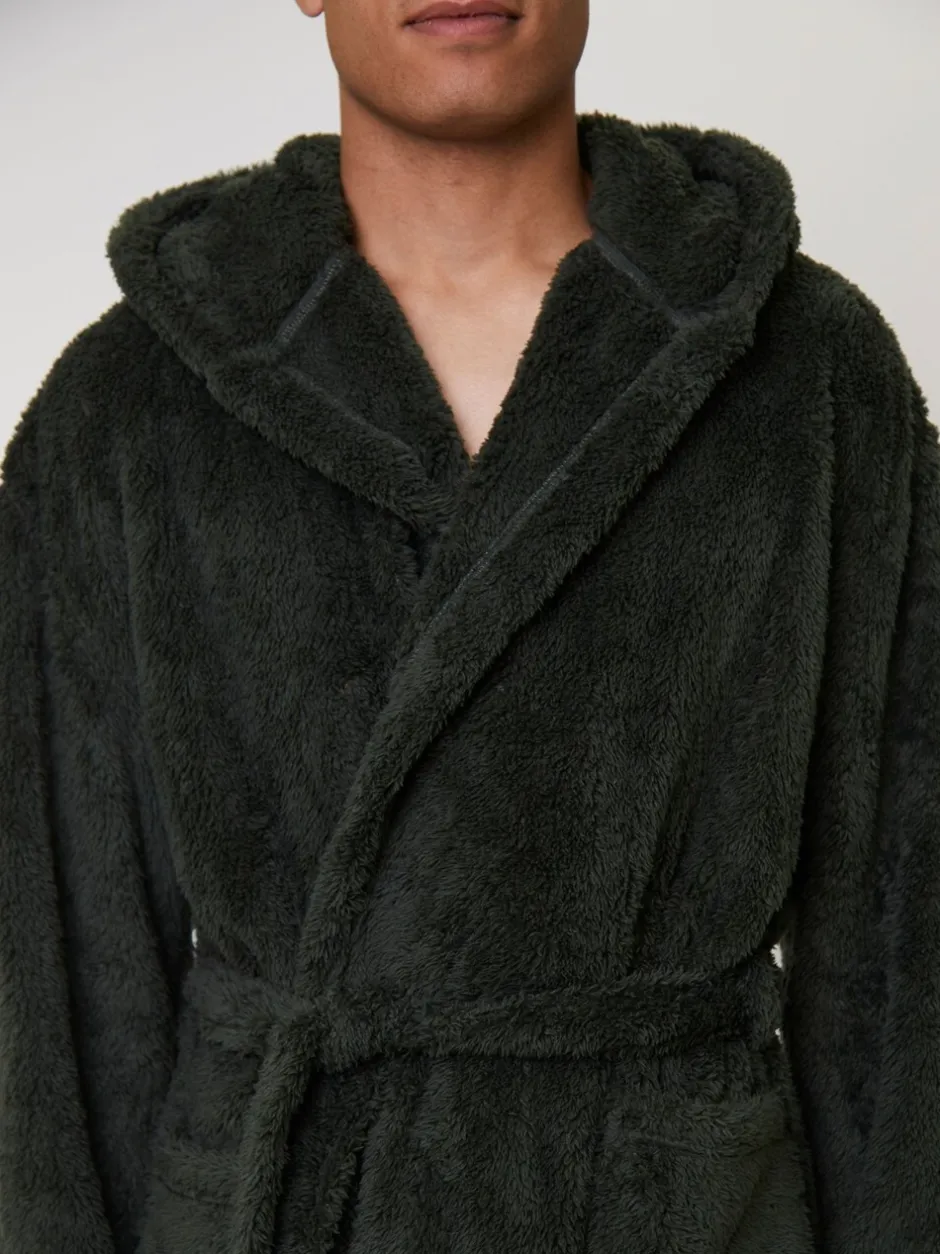 Kamerjassen En Badjassen|Loungeable - Sherpa kamerjas met capuchon Groen