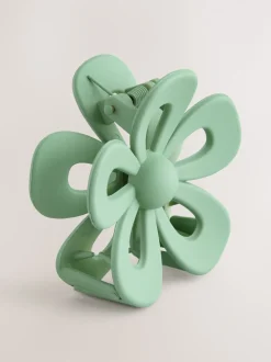 Haaraccessoires|Next Groen - Matte Flower Hair Claw