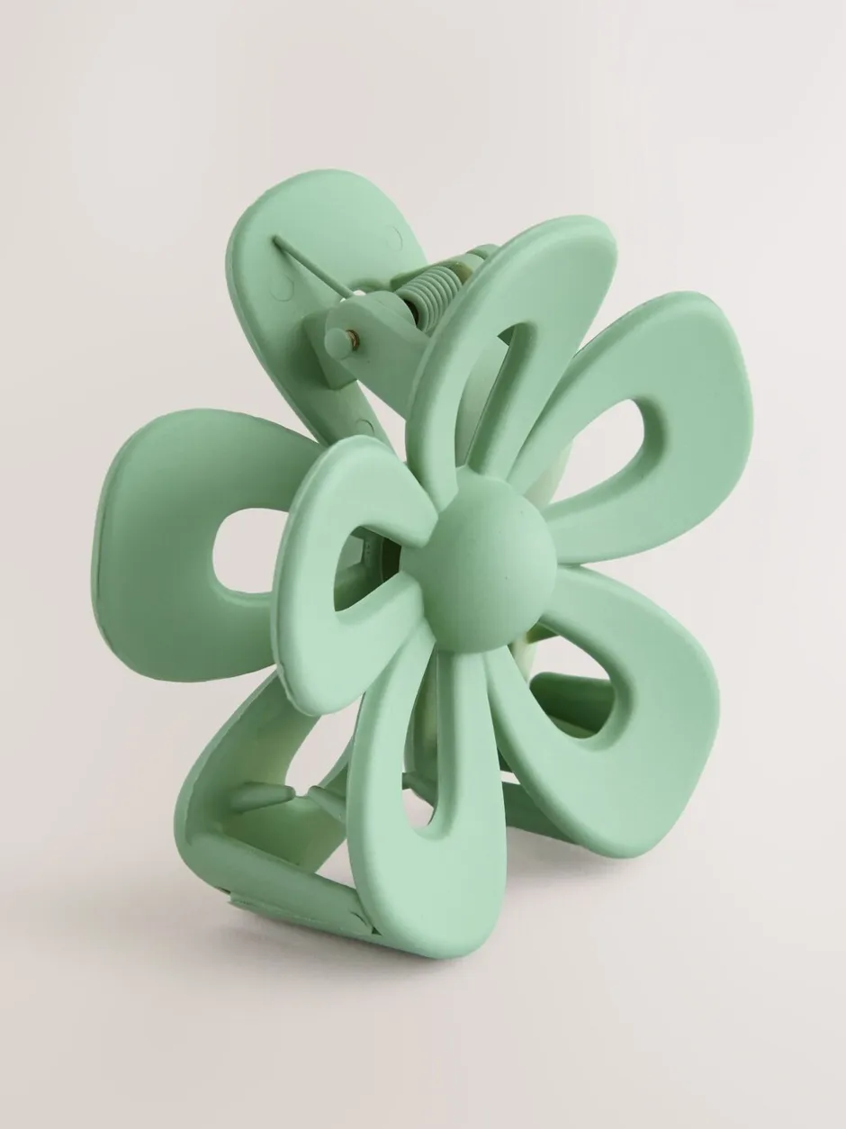 Haaraccessoires|Next Groen - Matte Flower Hair Claw