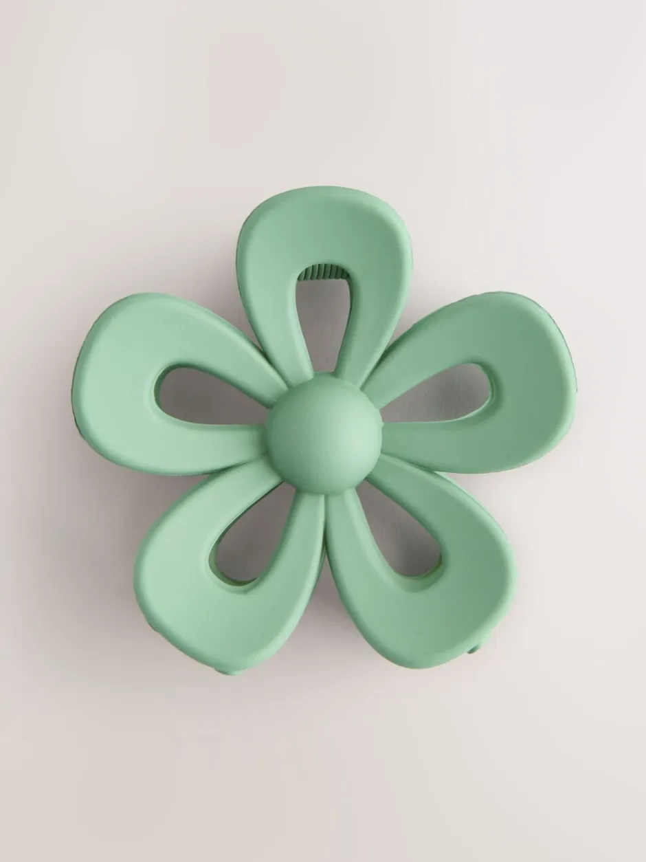 Haaraccessoires|Next Groen - Matte Flower Hair Claw