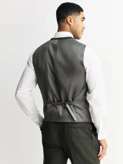 Vesten|Next - Merino Wool Blend Suit Waistcoat Groen