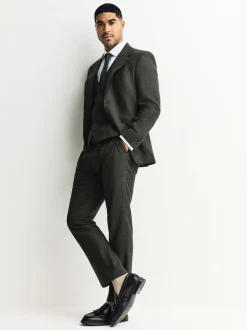 Vesten|Next - Merino Wool Blend Suit Waistcoat Groen