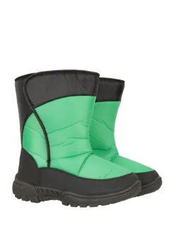 Boots|Mountain Warehouse - Caribou kindersneeuwlaarzen met enkele streep, sherpa voering en aangepaste pasvorm Groen