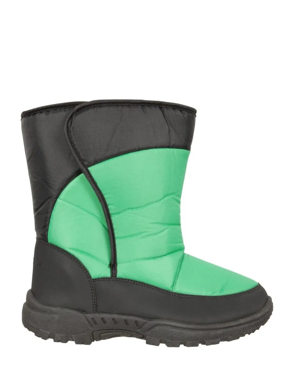 Boots|Mountain Warehouse - Caribou kindersneeuwlaarzen met enkele streep, sherpa voering en aangepaste pasvorm Groen