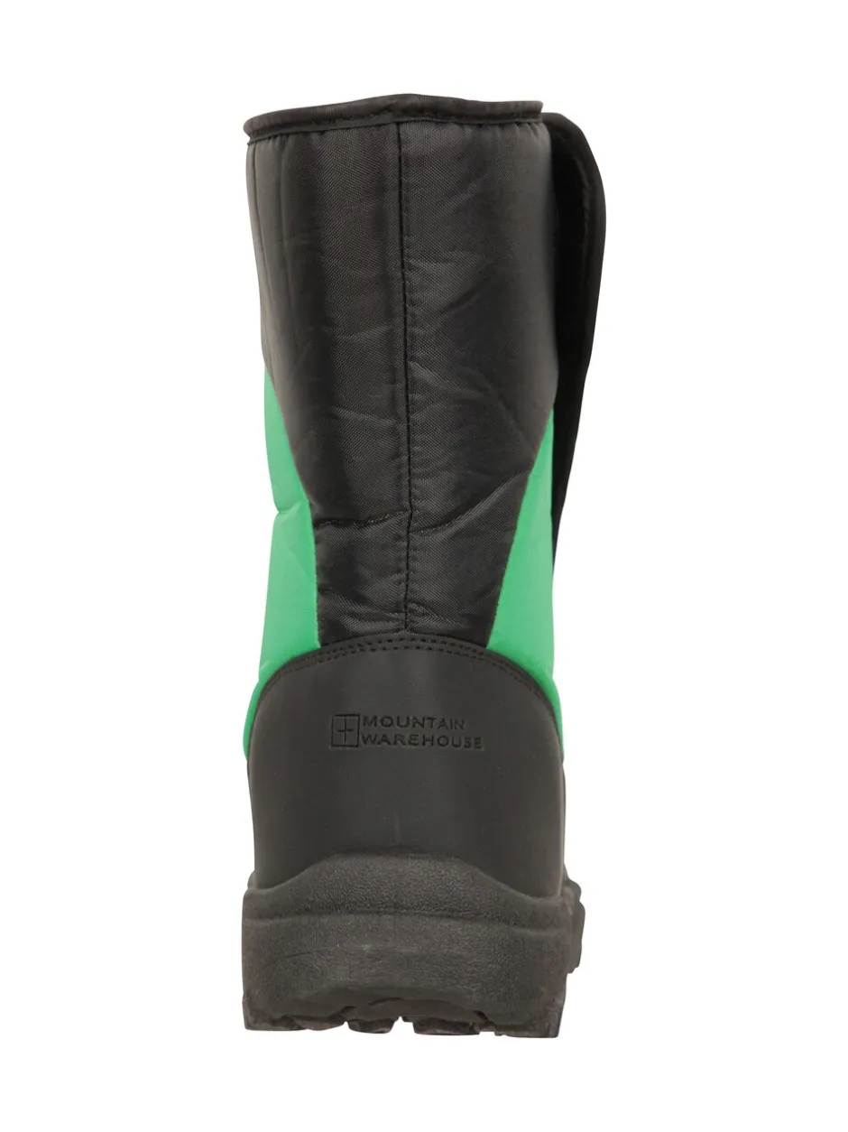 Boots|Mountain Warehouse - Caribou kindersneeuwlaarzen met enkele streep, sherpa voering en aangepaste pasvorm Groen
