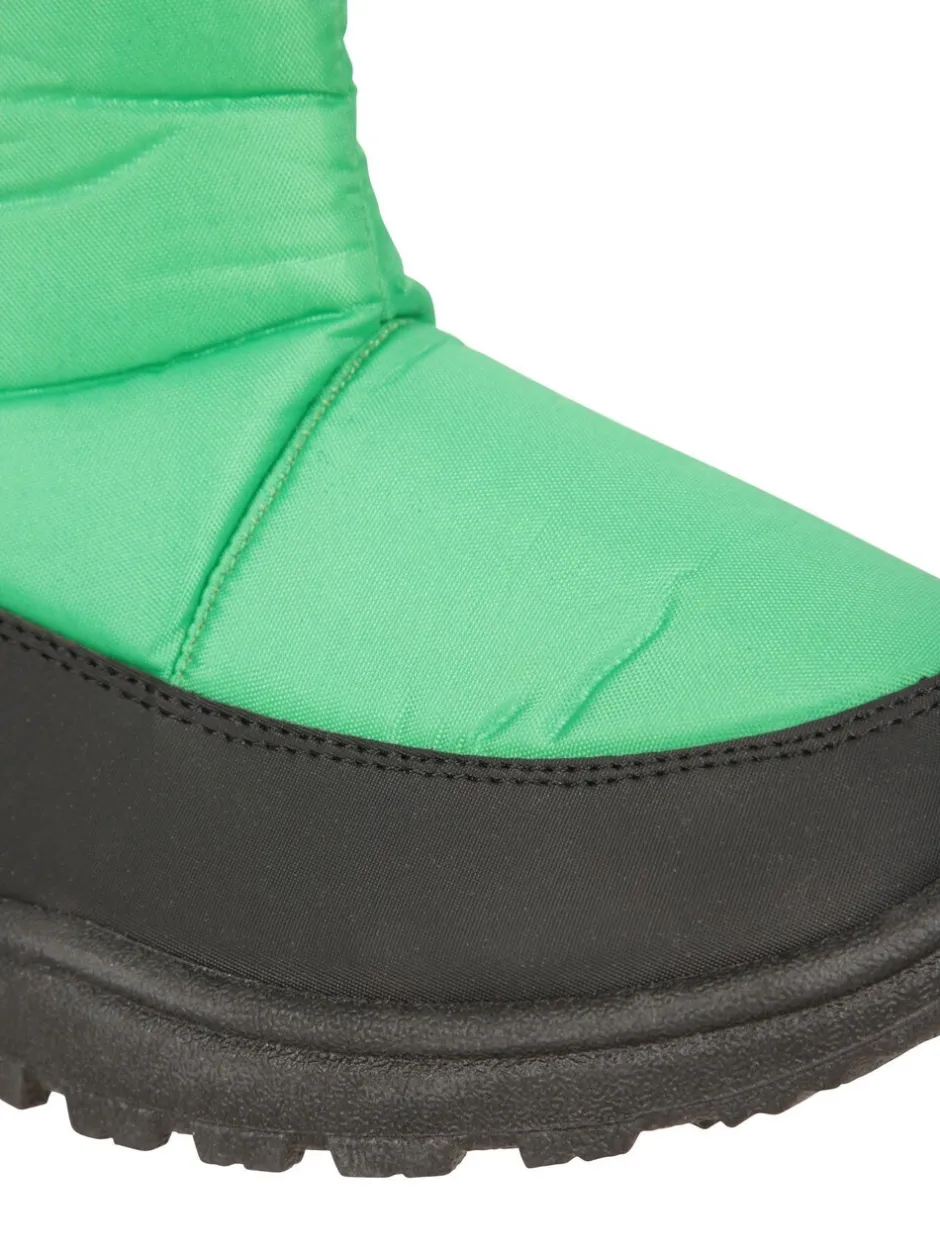 Boots|Mountain Warehouse - Caribou kindersneeuwlaarzen met enkele streep, sherpa voering en aangepaste pasvorm Groen