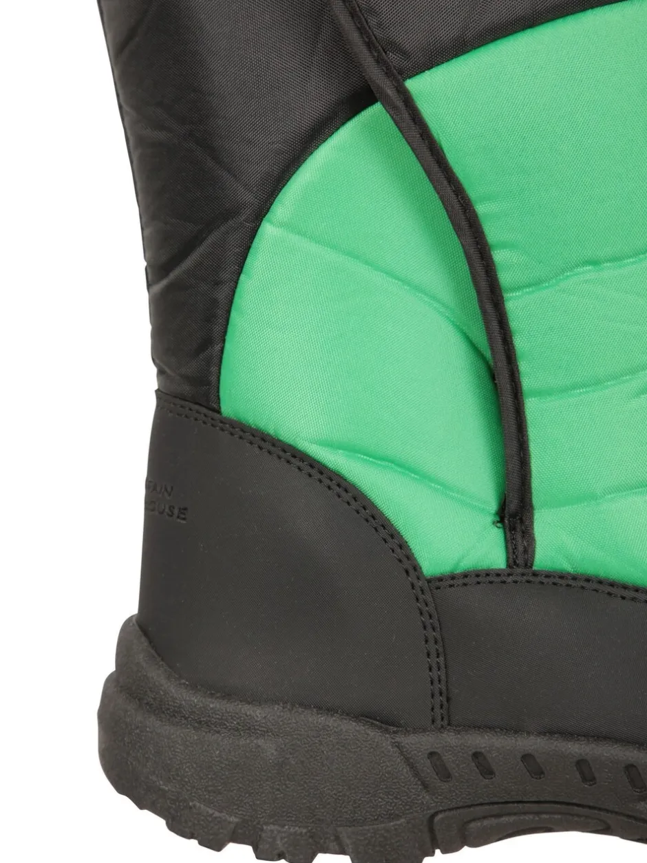 Boots|Mountain Warehouse - Caribou kindersneeuwlaarzen met enkele streep, sherpa voering en aangepaste pasvorm Groen