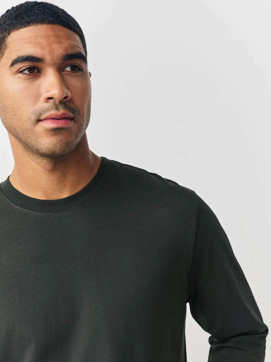 T-Shirts En Hemden|Next Groen - Normale Pasvorm - T-shirt met lange mouwen en ronde hals