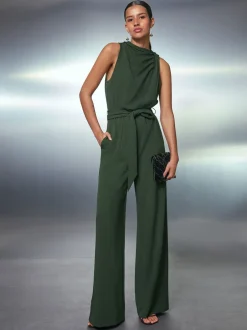 Jumpsuits En Playsuits|Next - Occasion Cowl Neck Sleeveless Jersey Jumpsuit Groen