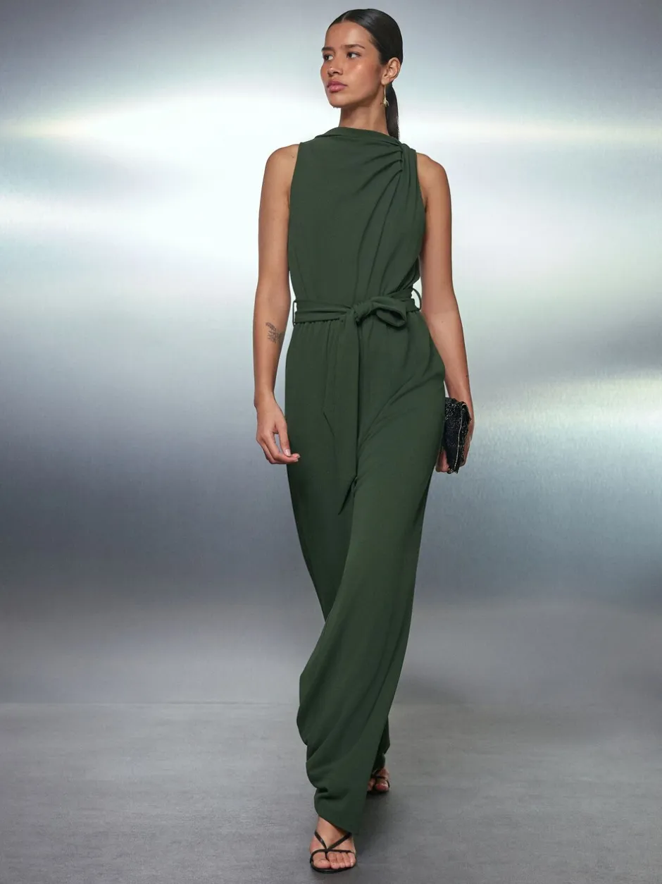 Jumpsuits En Playsuits|Next - Occasion Cowl Neck Sleeveless Jersey Jumpsuit Groen