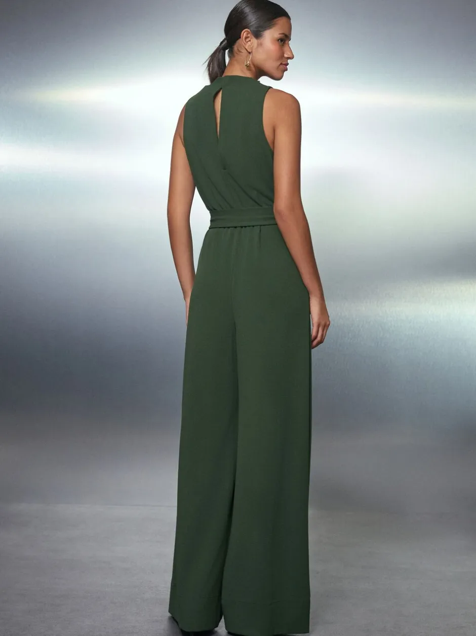 Jumpsuits En Playsuits|Next - Occasion Cowl Neck Sleeveless Jersey Jumpsuit Groen