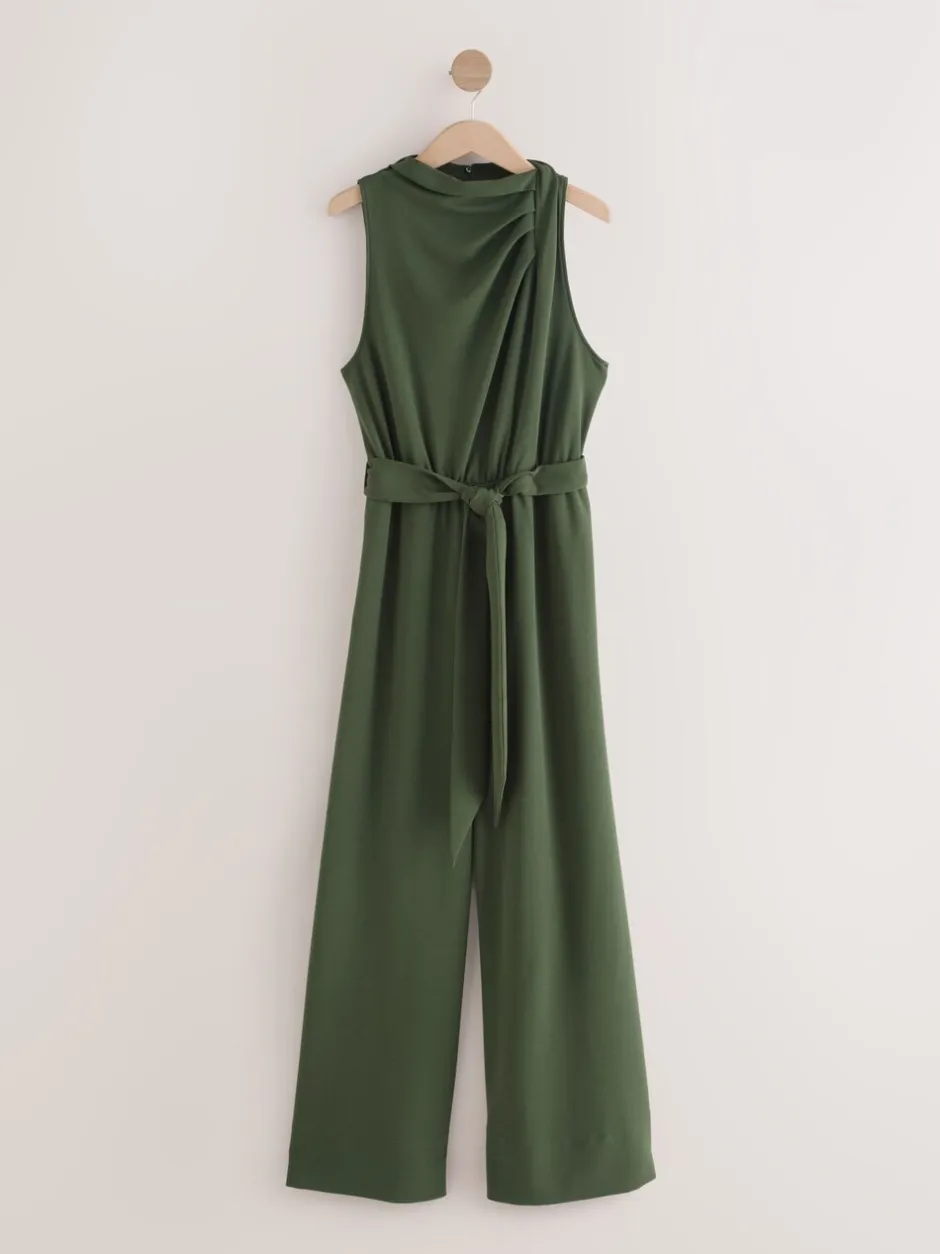 Jumpsuits En Playsuits|Next - Occasion Cowl Neck Sleeveless Jersey Jumpsuit Groen