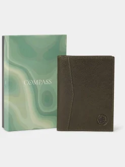 Portemonnees*Osprey London - - The Compass leren paspoorthouder Groen