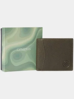Portemonnees|Osprey London - The Compass leren Portemonnee Groen